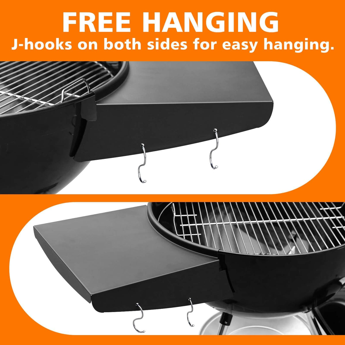 Grisun grill table shelf features durable black powder coating for outdoor use