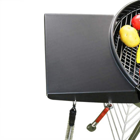 Grisun grill table shelf on Weber 22-inch kettle for extra prep space