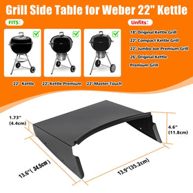 Grisun grill table shelf with four hooks keeps utensils within easy reach