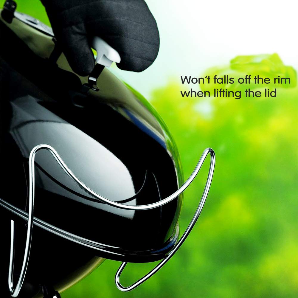 GRISUN hands-free grill accessory improves lid handling while grilling.
