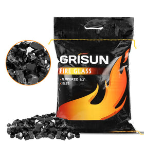 GRISUN Onyx Black eco-friendly fire glass offers dust-free ambience