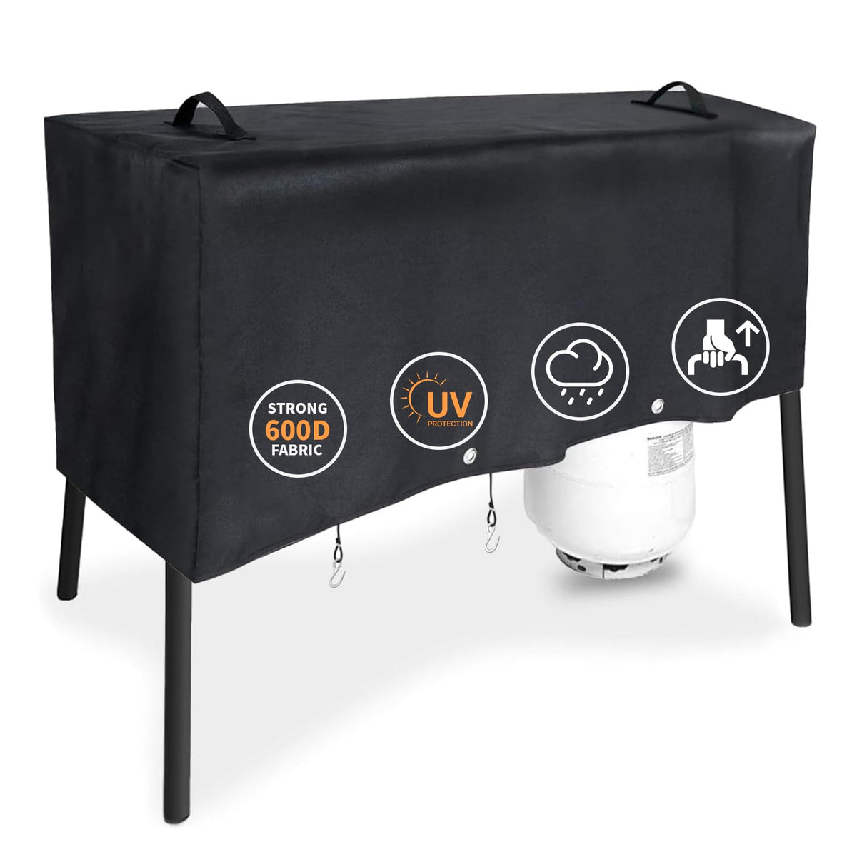 GRISUN patio cover for Camp Chef 3-burner stove shields from rain and sun
