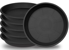 Grjoprt 10-inch plant saucer top view; six-pack for indoor plant setups.