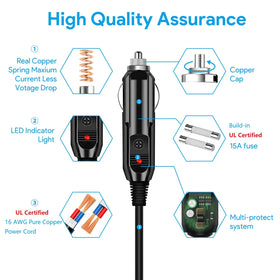 GRNPOWCN weatherproof DC cable designed for outdoor use.