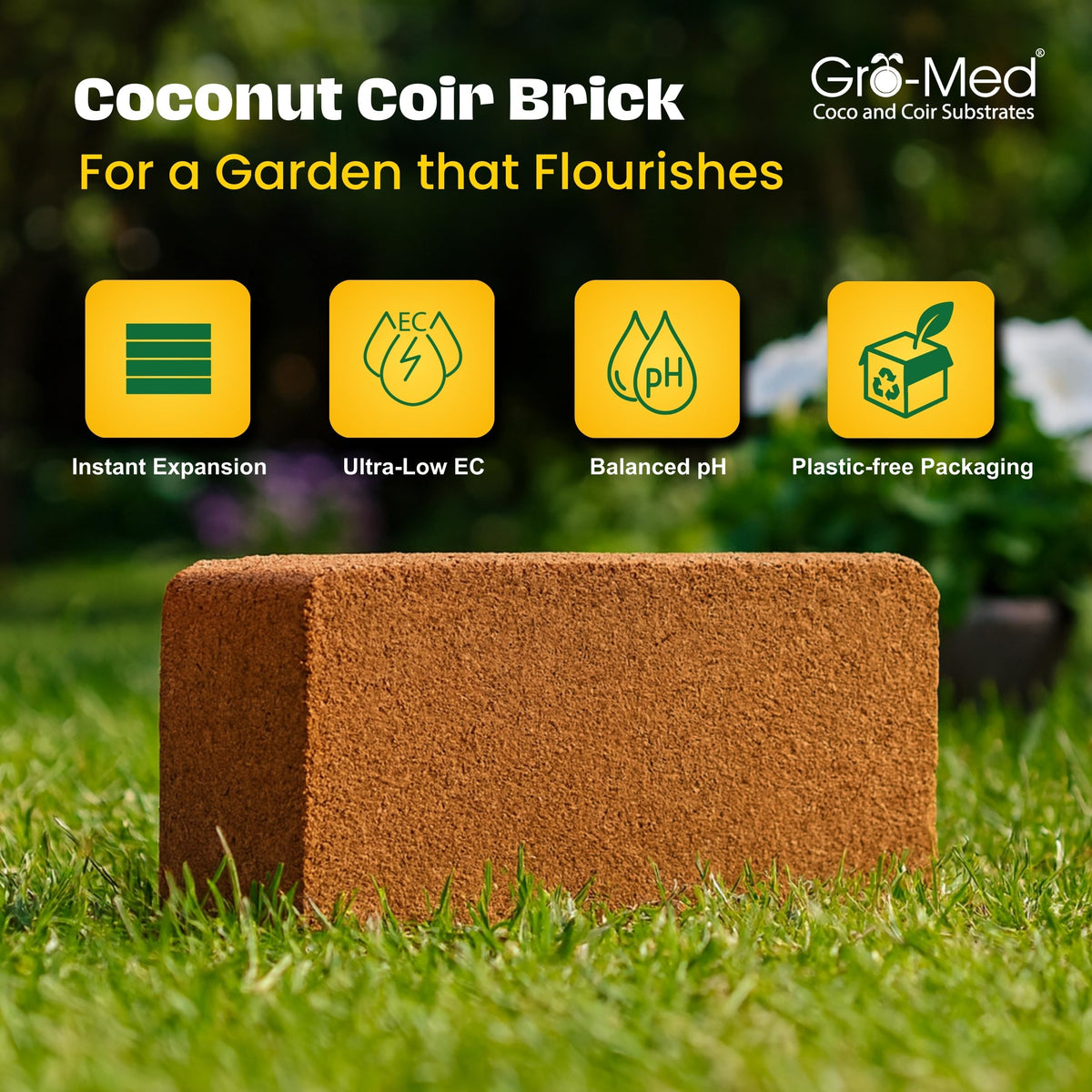 Gro-Med Coco Coir expands to 20 quarts for larger plantings.