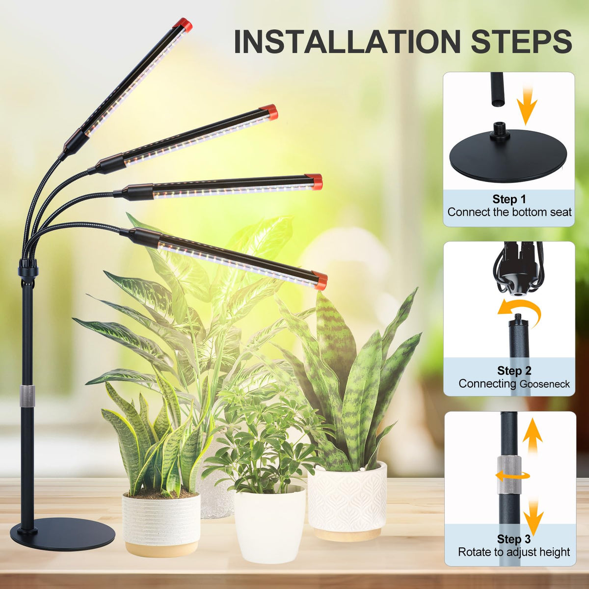 GroCruiser 4Head 60-degree spotlight beam targets plant clusters.