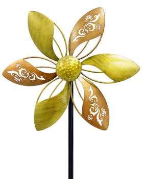 Gronhof 37-inch wind spinner in a garden setting, ideal height for compact spaces and subtle motion.