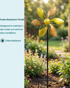 Gronhof sealed bearing enables smooth, quiet rotation in light breeze yard spaces.