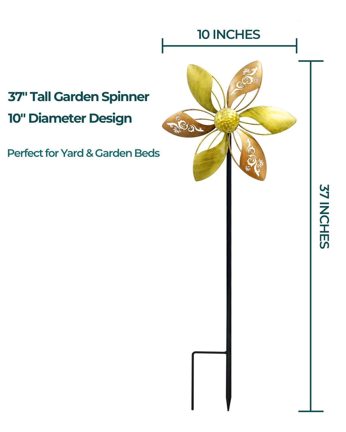 Gronhof 37-inch spinner designed to complement small patios and garden edges.