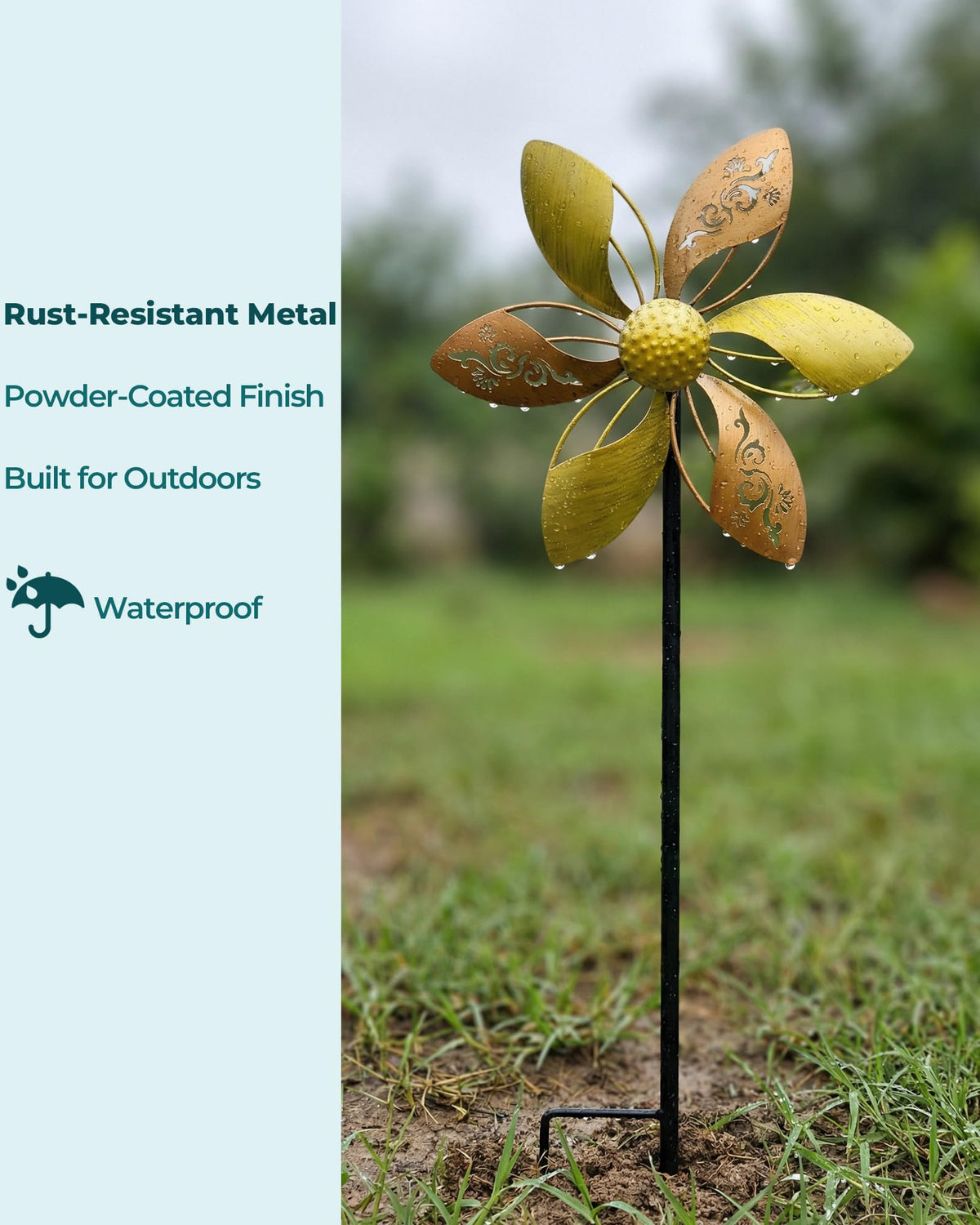 Gronhof rust-resistant metal construction ensures long-lasting outdoor use in rain and sun.