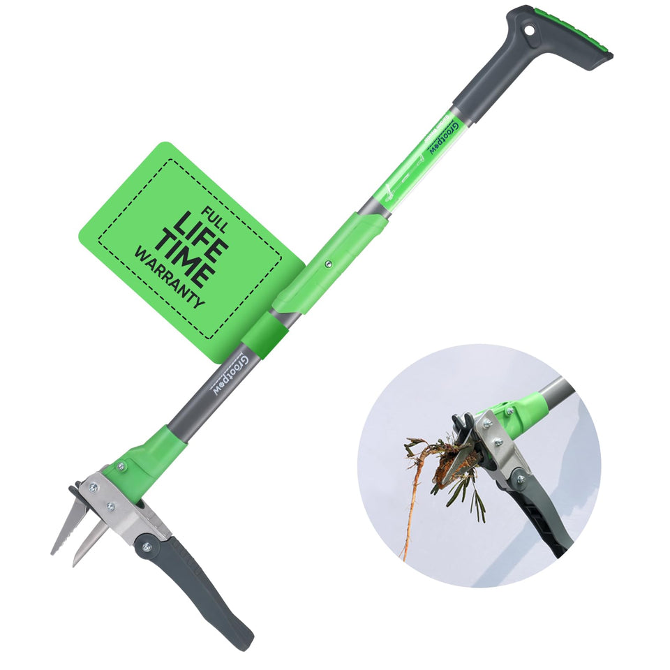 Grootpow WP5 weed puller with 40-inch shaft for easy, back-saving weed removal.