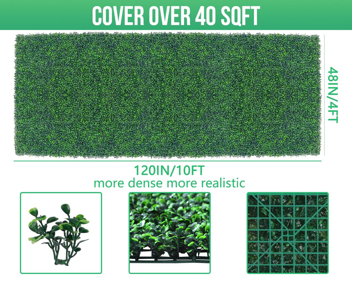 Grooy Boxwood Roll Panel suited for outdoor porch and wall applications.