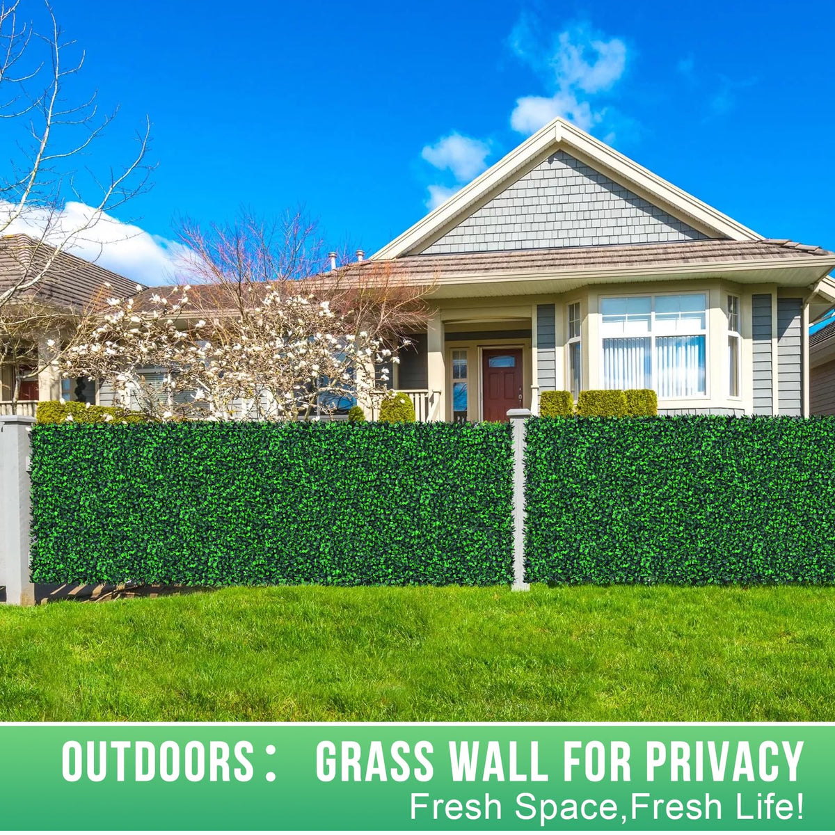 Grooy UV-tested greenery resists sun and weather for lasting color.