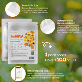 Groundio Calendula Pacific Beauty Mix grown in the USA for trusted sourcing.