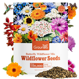 Groundio wildflower seeds in a 4 oz package ready for spring planting and garden prep.