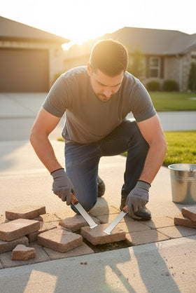 Grovvy brick and driveway tool helps precise removal and edging.