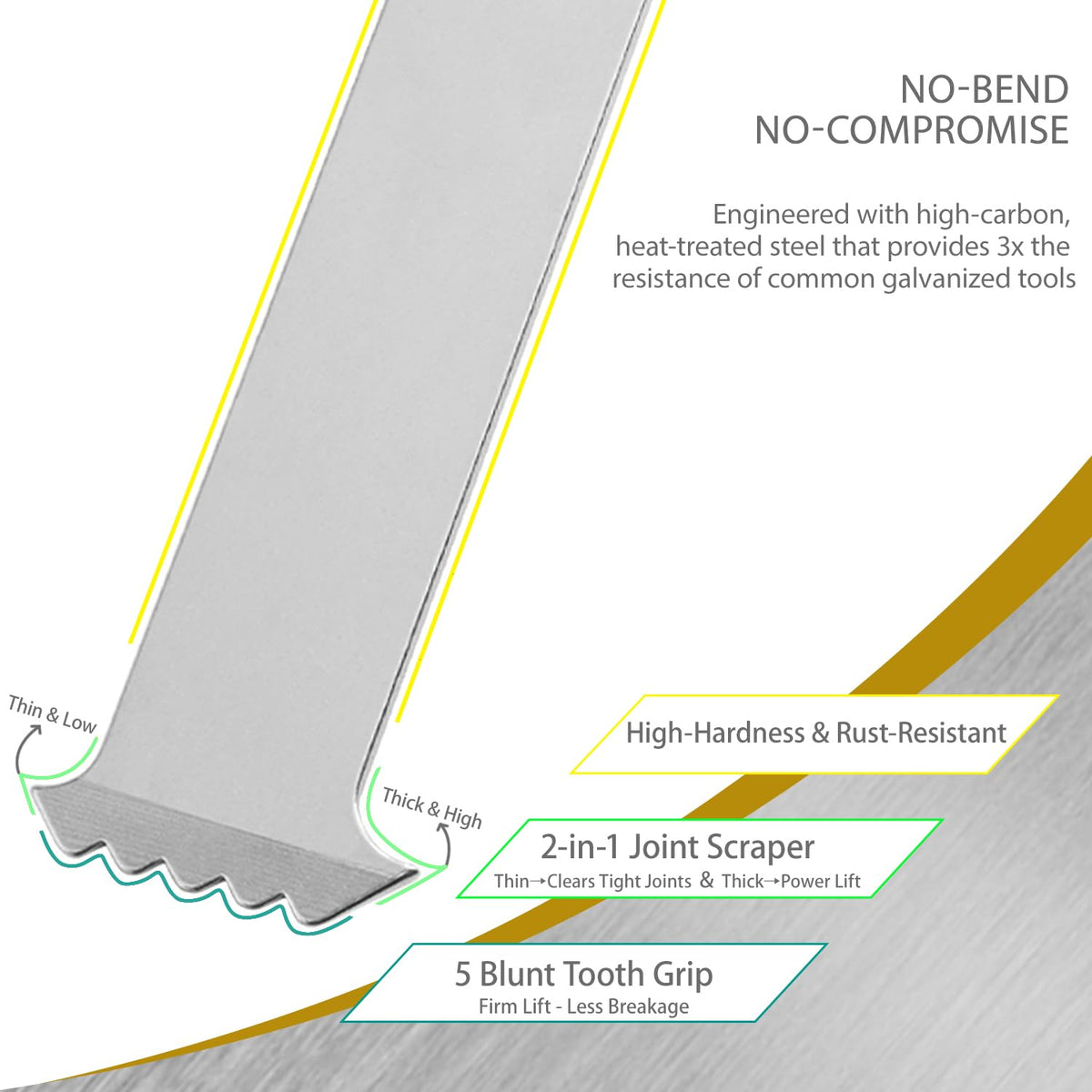 Grovvy paver lifter with five-tooth grip enables safe, controlled paver removal.