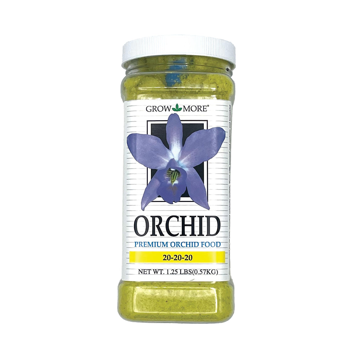 Grow More all-purpose orchid fertilizer bottle nourishes balanced feeding for vibrant blooms