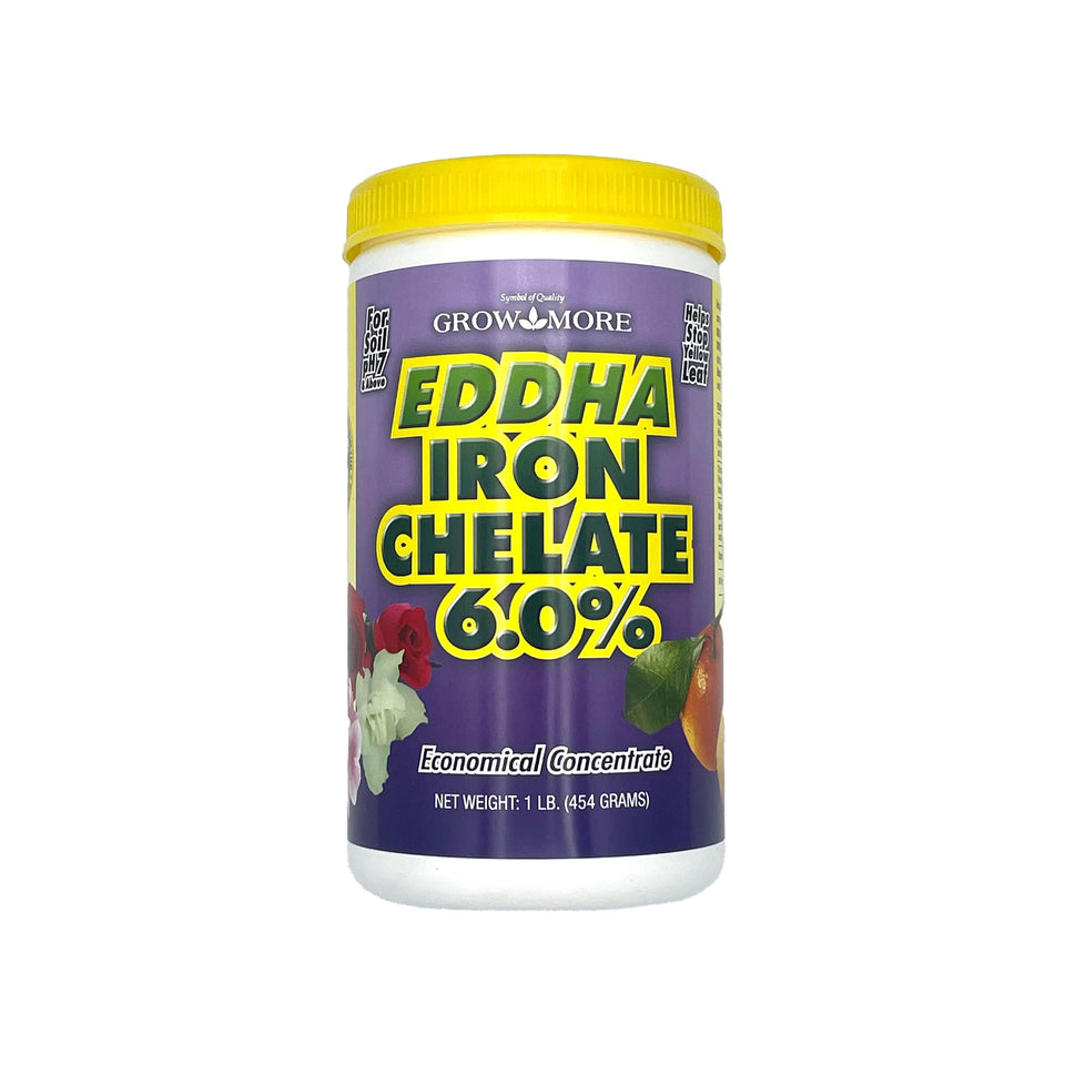 Grow More EDDHA iron chelate powder for greener, healthier leaves.