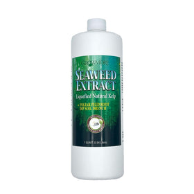Grow More liquified seaweed extract bottle for quick foliar feeding and uptake.