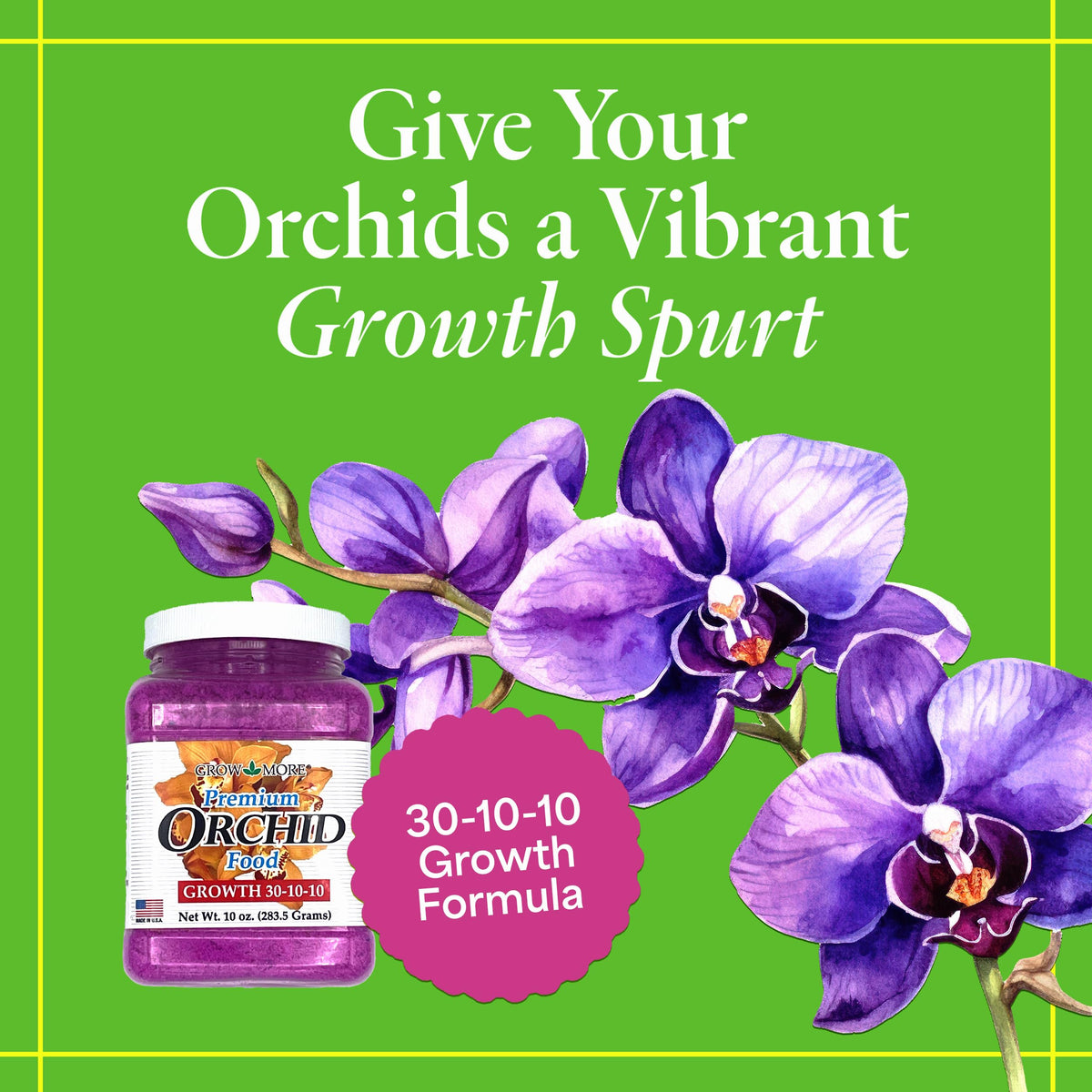 Grow More orchid fertilizer dissolving in water enables simple feeding