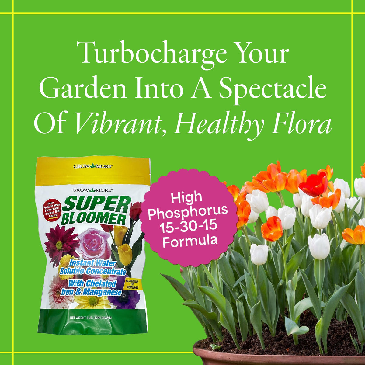 Grow More Super Bloomer dense blooms closeup highlighting lush color and fullness