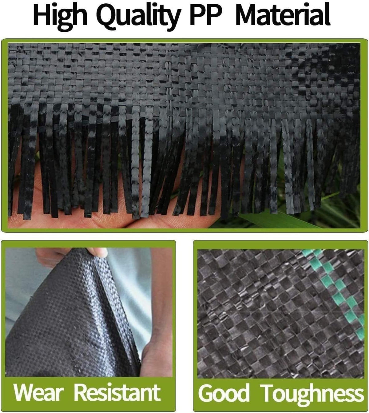 Groweco permeable weed barrier allows water and air to reach the soil.