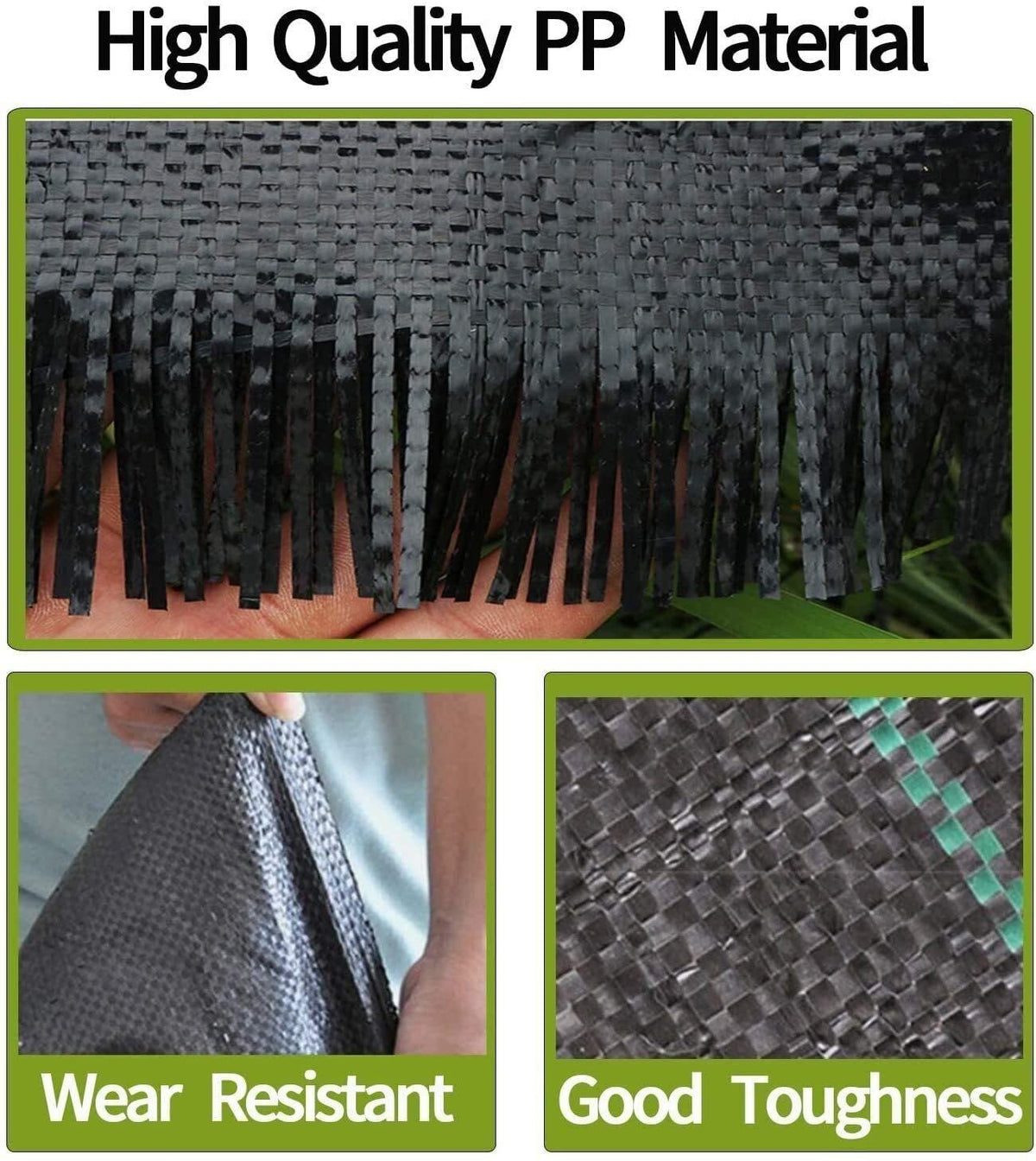 Groweco woven geotextile ground cover promotes airflow and moisture balance in beds.