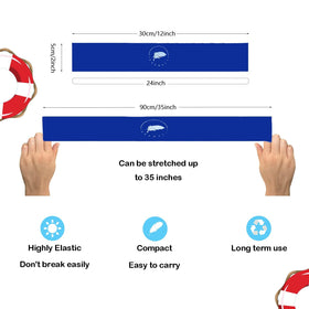Growell blue towel bands stretch to fit pool lounge chairs