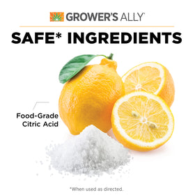 Grower's Ally treats powdery mildew on affected foliage with protective action.