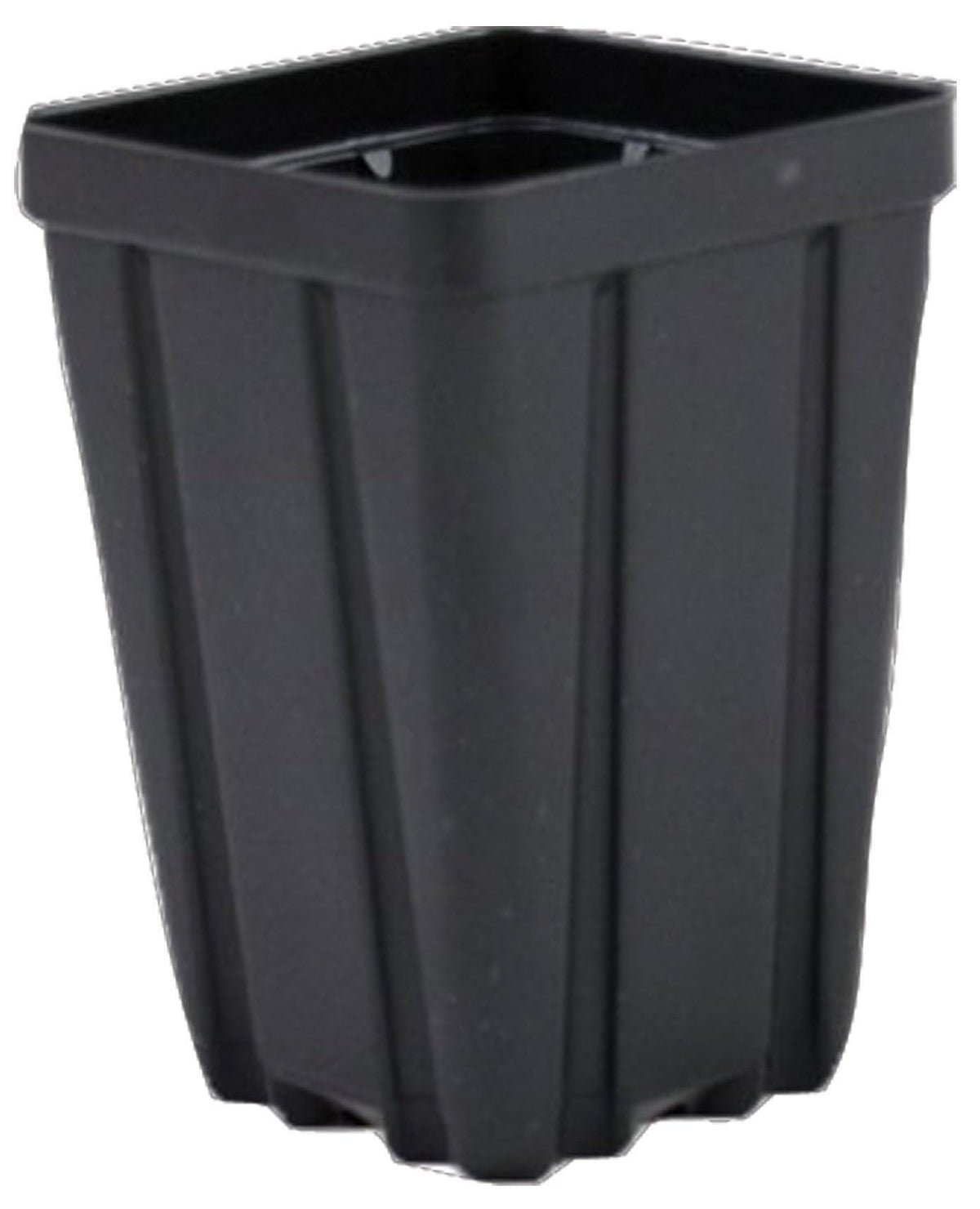 Grower's Solution square greenhouse pot 3.5 inch side view, deep for longer growth.