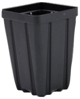 Grower's Solution square greenhouse pot 3.5 inch side view, deep for longer growth.