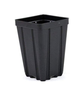 Grower's Solution square greenhouse pot 3.5 inch top view, durable for cuttings.