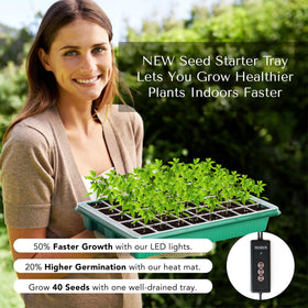 Growfriend dual LED grow lights deliver full-spectrum brightness for seedlings.