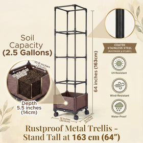 Growia stainless steel trellis provides sturdy support for tomatoes and climbers