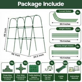 Growia U shape trellis joints enabling quick tool free assembly