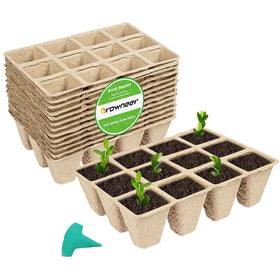 Growneer 144-cell peat pots seed starter tray for indoor germination