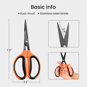 Growneer 3-pack trimming scissors with ergonomic handles for versatile gardening