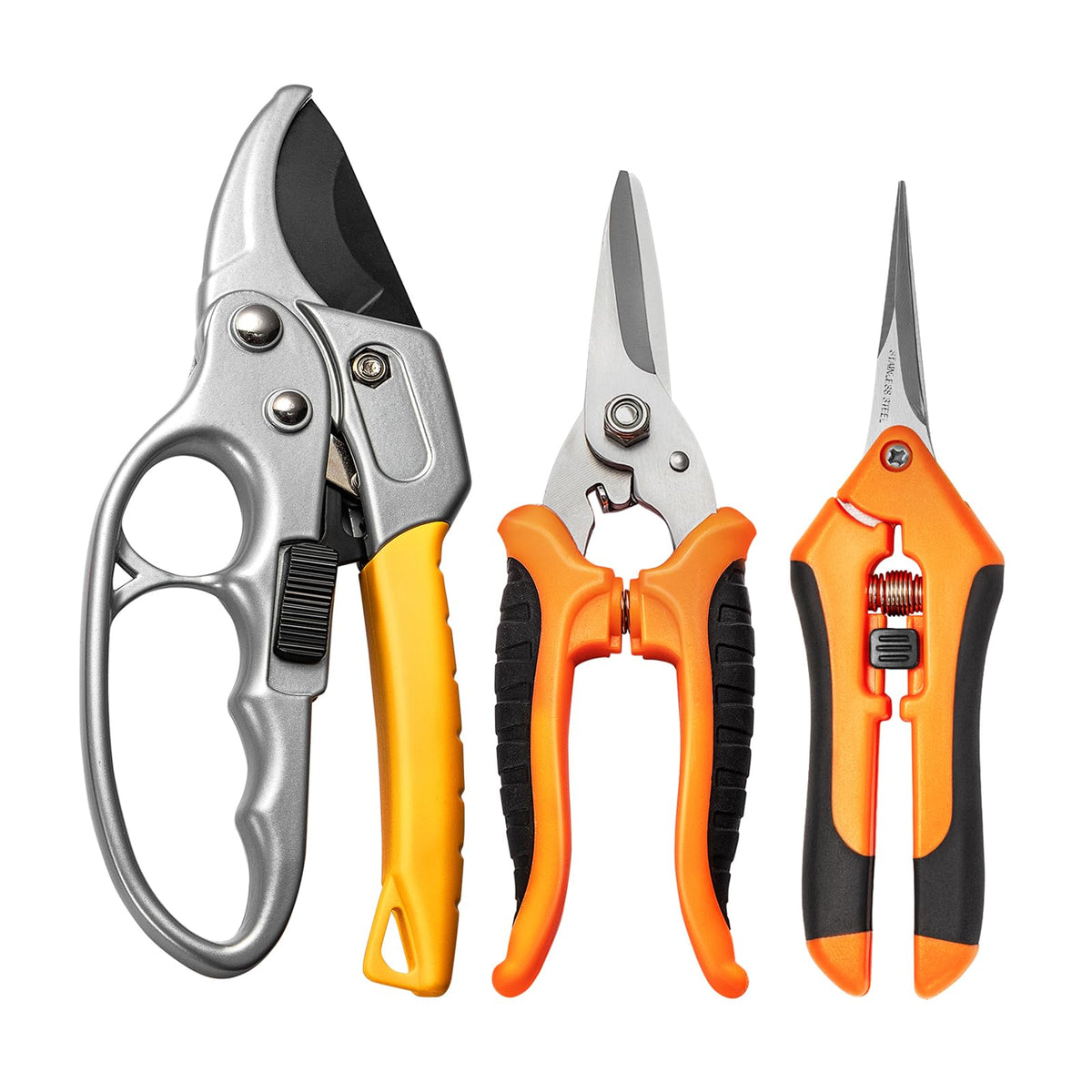GROWNEER 3-pack garden scissors set, sturdy build for precise pruning