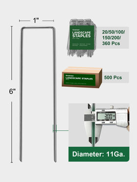 GROWNEER 6 inch stakes with sharp tips ease soil penetration during installation
