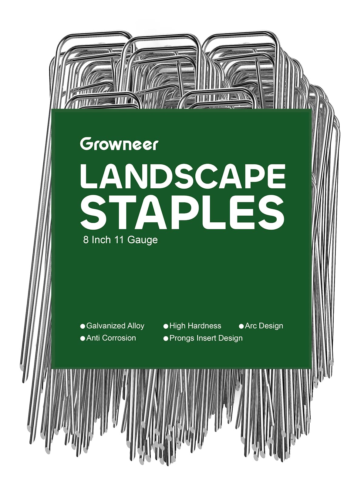 GROWNEER 8-inch landscape stakes pin weed barriers for neat edges