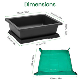 GROWNEER bonsai pot with drainage grid promotes breathable roots and clean drainage.