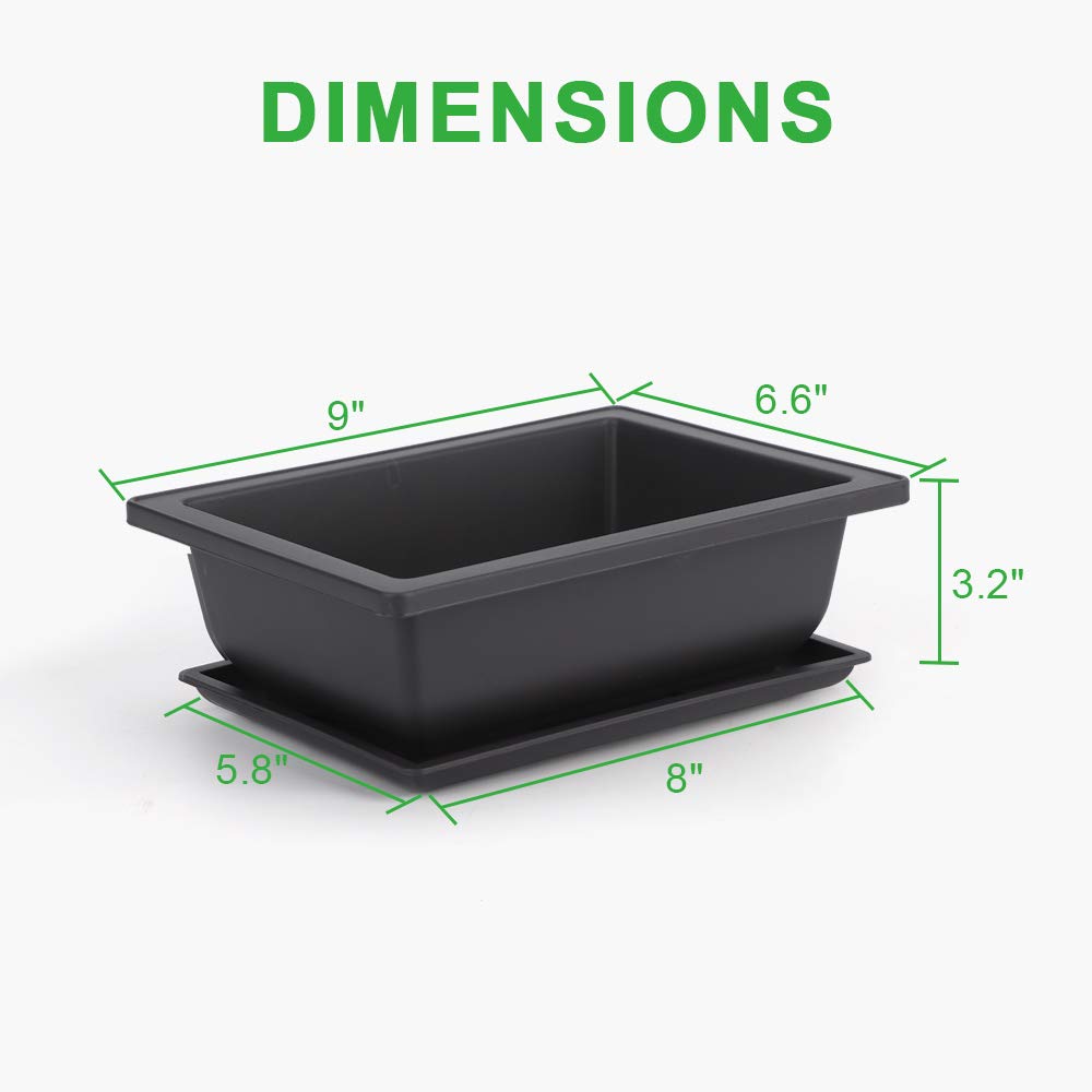 Growneer bonsai training pot with built-in drainage grid supports airflow