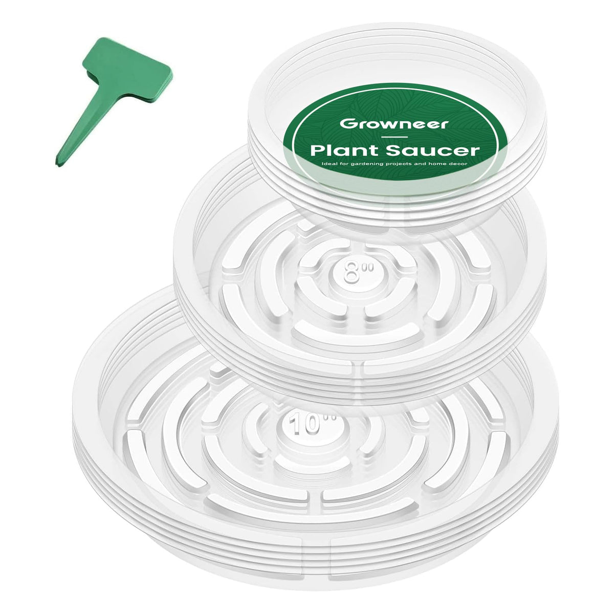 Growneer clear saucers 6-inch top diameter protect surfaces from water spills