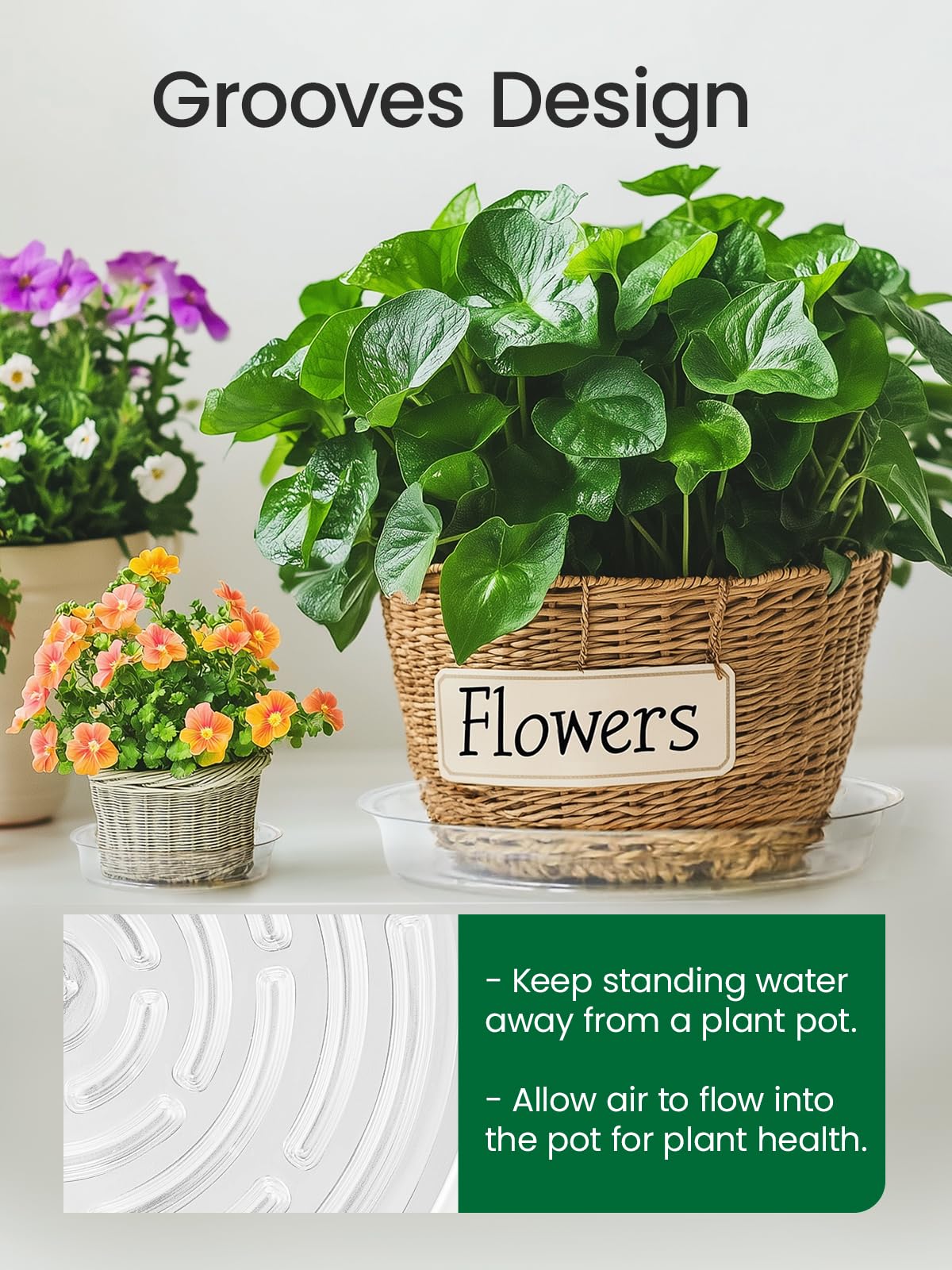 Growneer durable plastic drip tray keeps spills contained