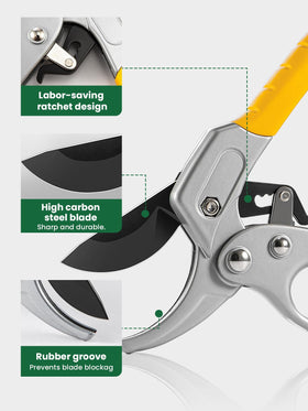 GROWNEER ergonomic grip pruning shears designed for comfortable control