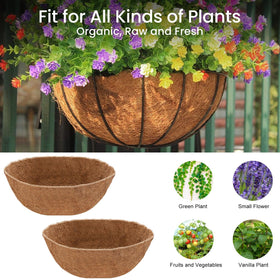 Growneer fence basket liner ideal for petunias and herbs on porches.