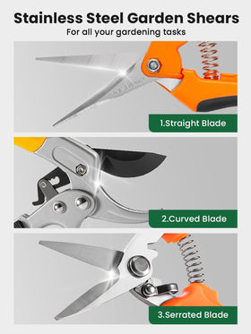GROWNEER interchangeable blades pruning kit for versatile tasks