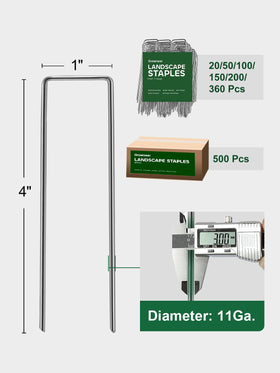 Growneer U-shaped ground pins provide strong hold for lawns and fabrics.