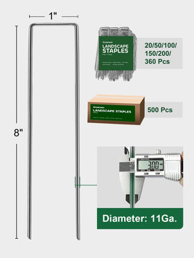 GROWNEER U-shaped landscape stakes grip fabric and edging for stable installation